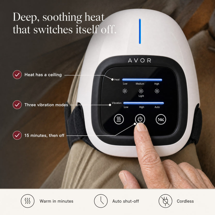 Deep, soothing heat that switches itself off: the Avor panel with capped heat, three vibration modes and a 15 minute auto shut-off